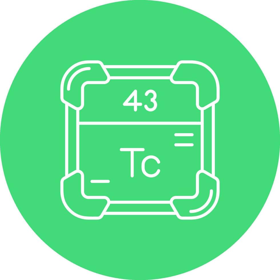 technetium lijn kleur cirkel icoon vector