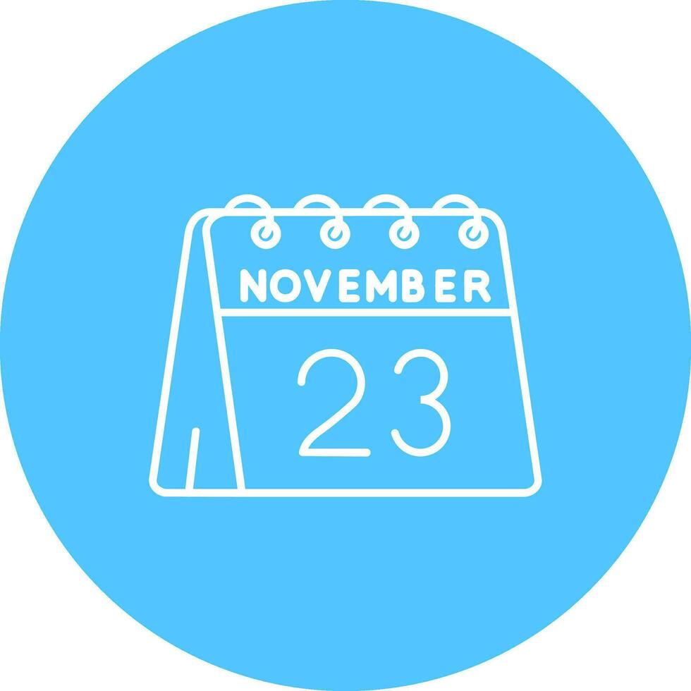 23e van november lijn kleur cirkel icoon vector