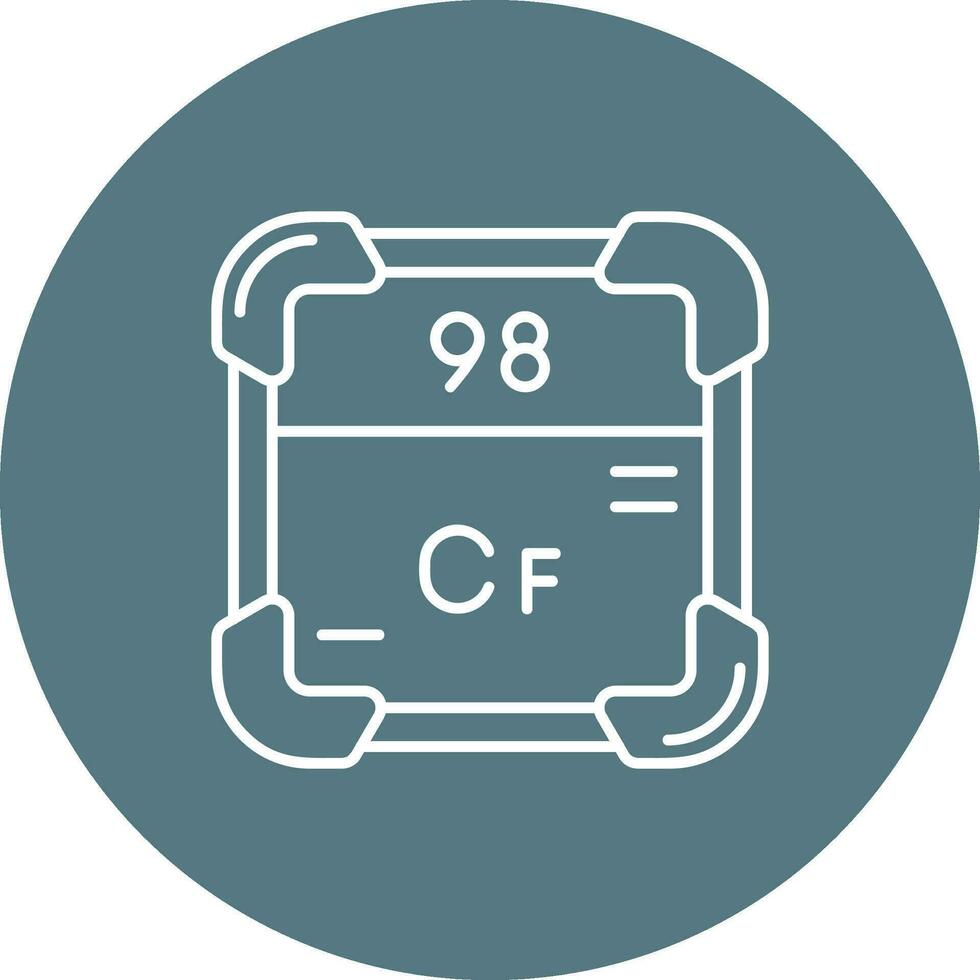 californium lijn kleur cirkel icoon vector