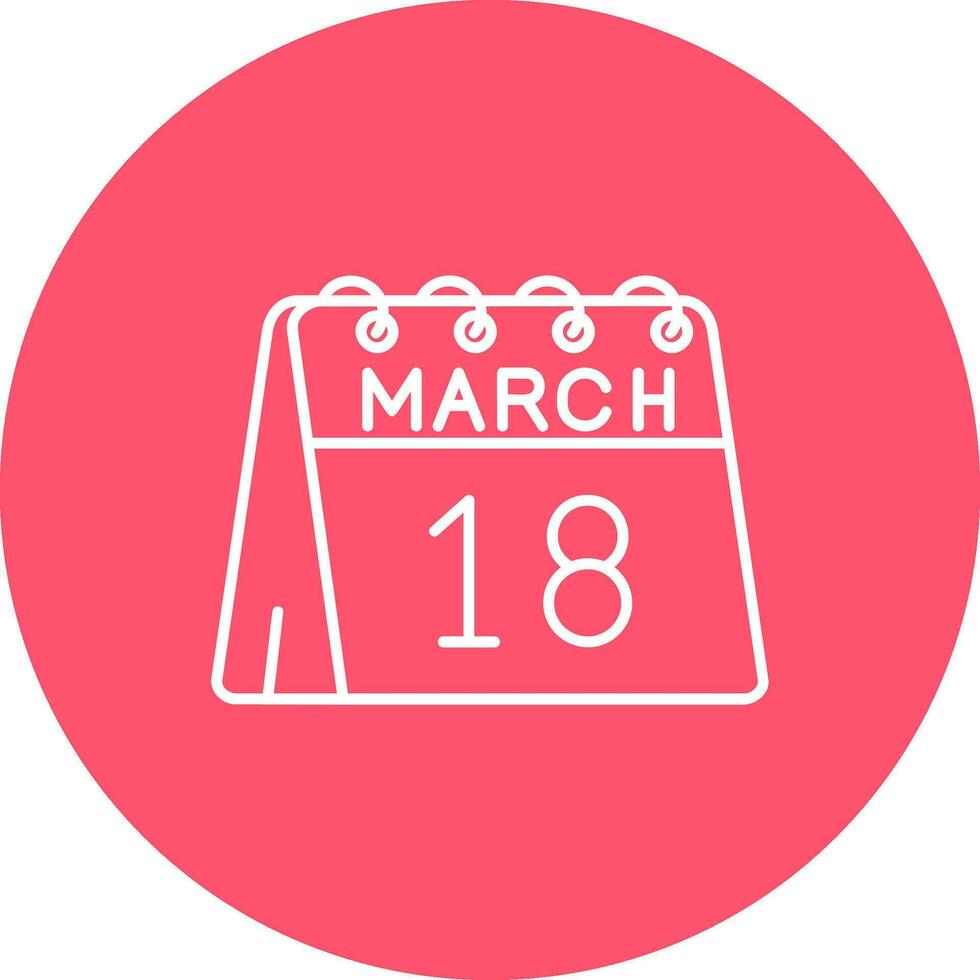 18e van maart lijn kleur cirkel icoon vector
