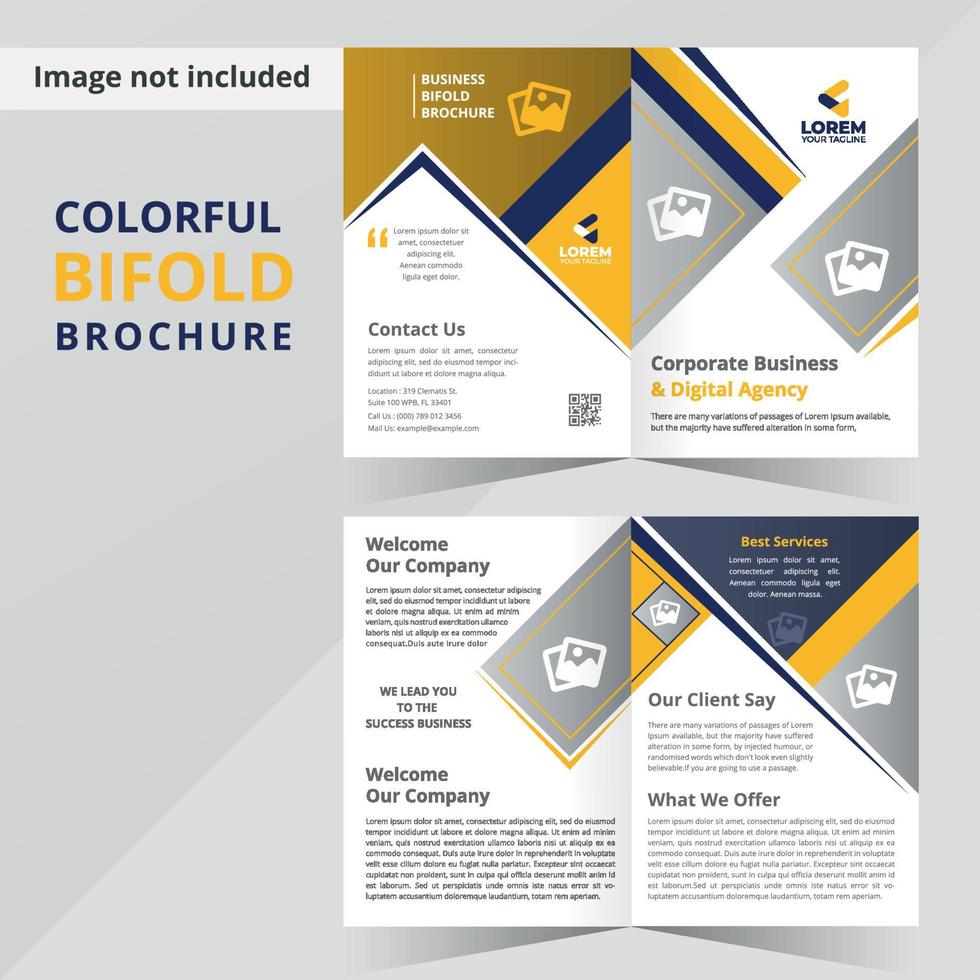 schoon in het oog pakkend professioneel bedrijf bi-fold brochure ontwerp zakelijke sjabloon vector