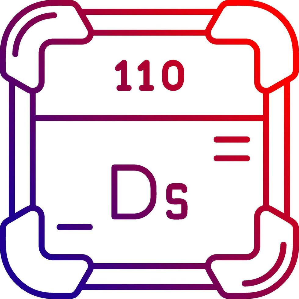 darmstadtium lijn helling icoon vector