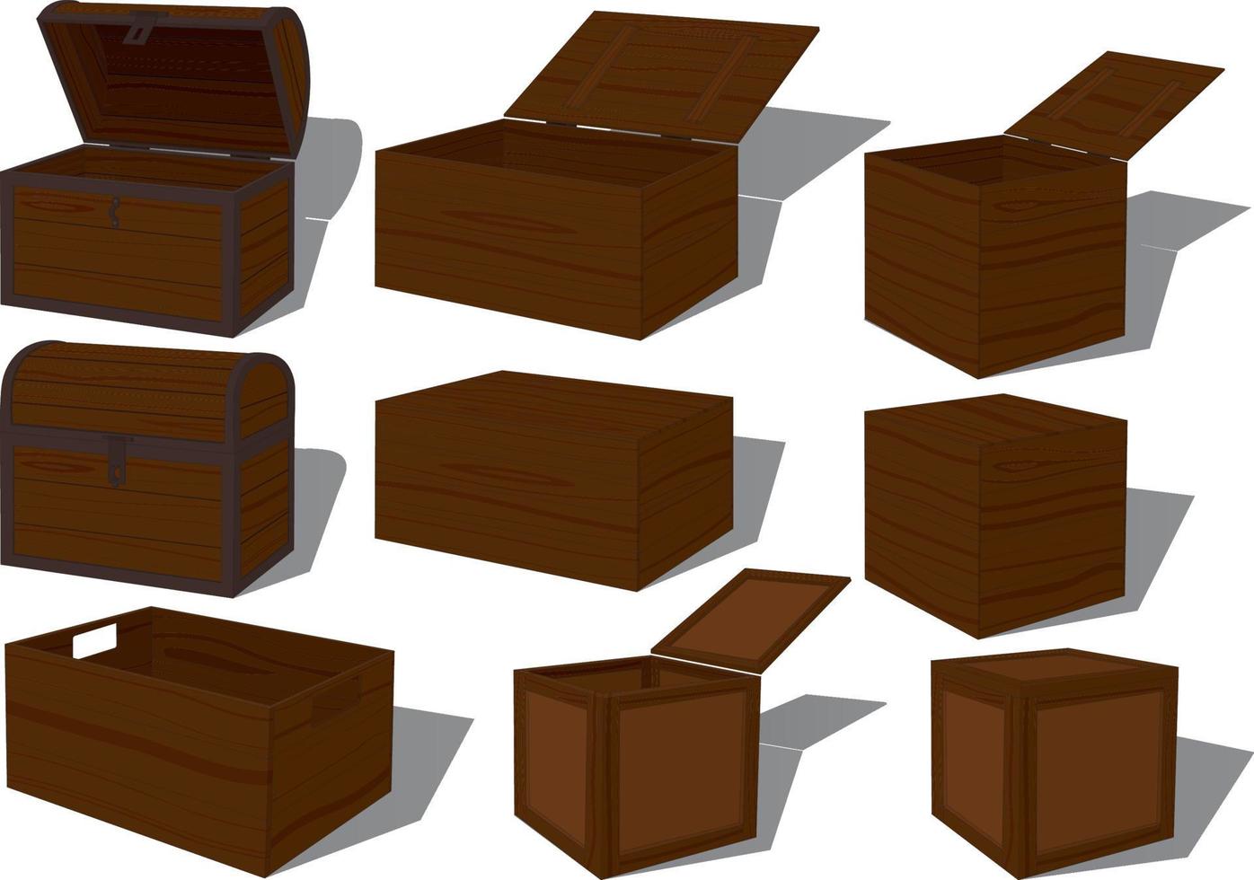 houten containers collectie vectorillustratie vector
