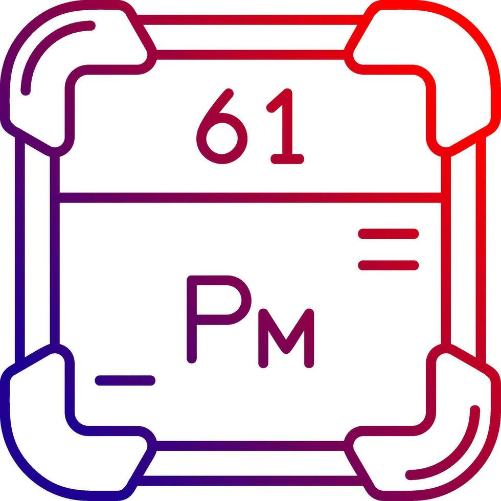 promethium lijn helling icoon vector