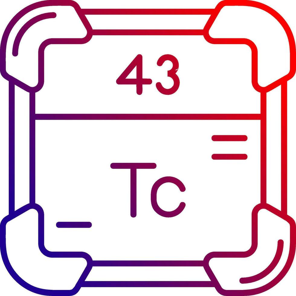 technetium lijn helling icoon vector