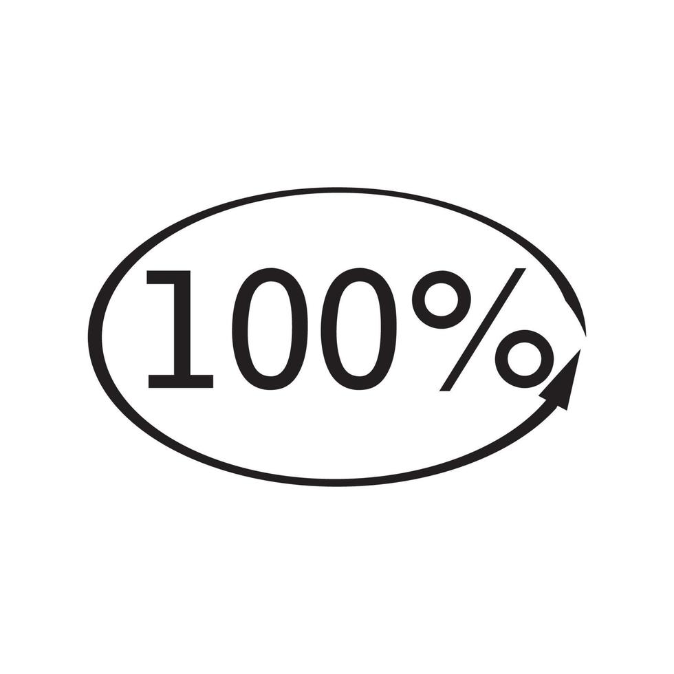 100 procent pictogram vector illustratie ontwerpsjabloon