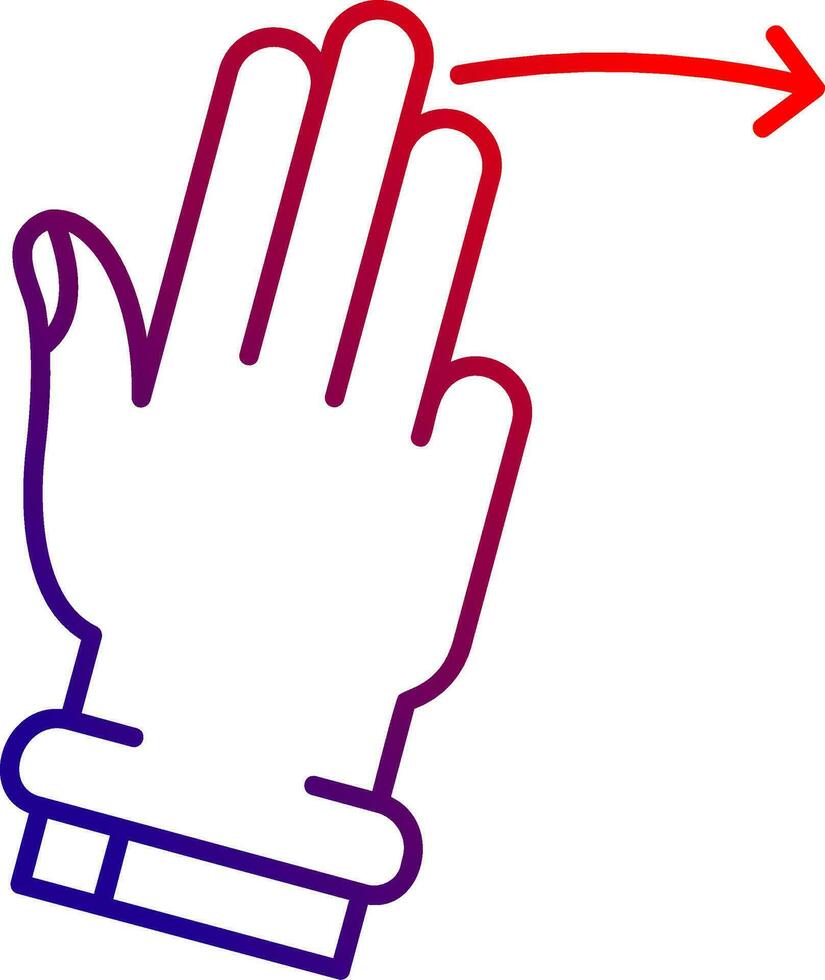 drie vingers Rechtsaf lijn helling icoon vector