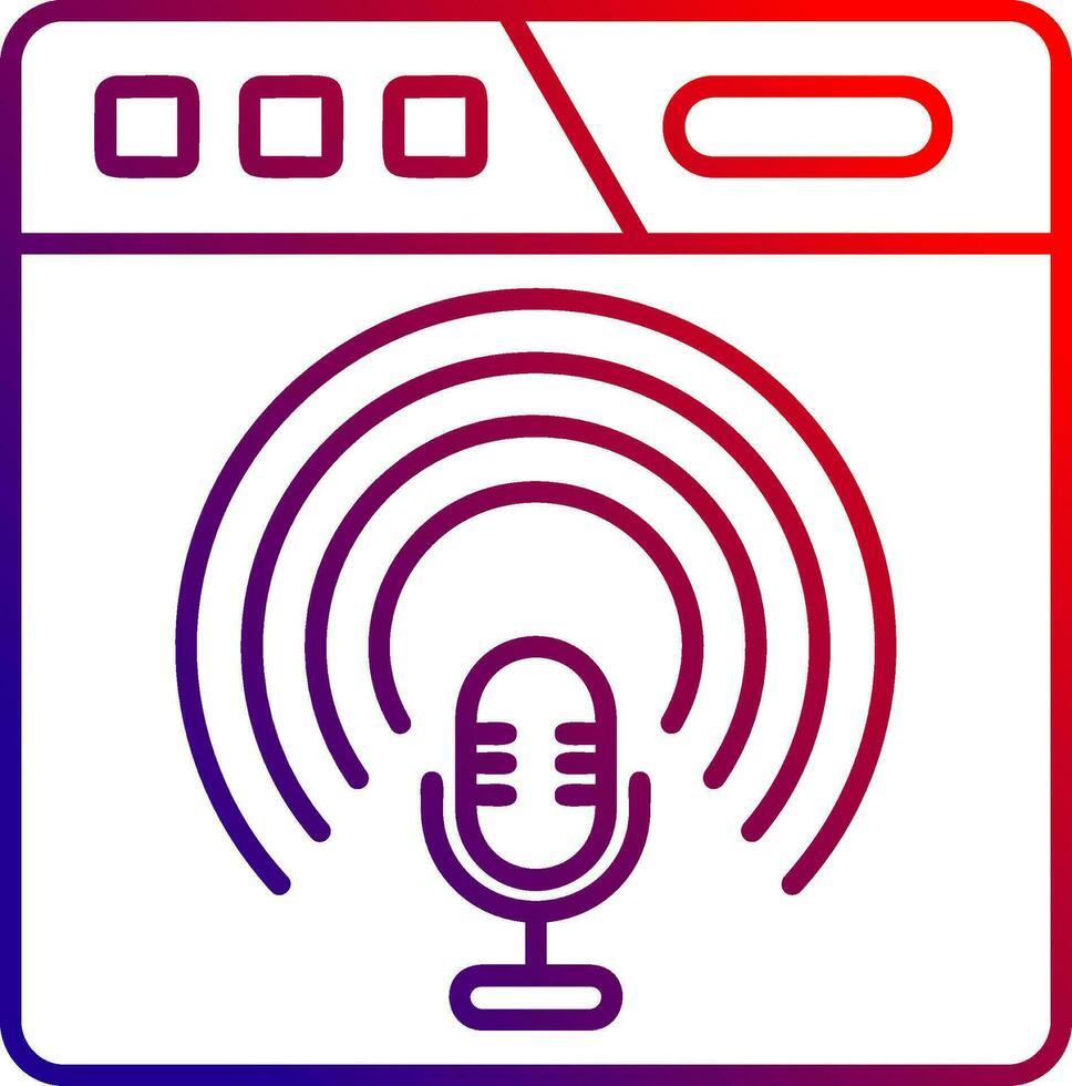 podcast lijn verloop icoon vector