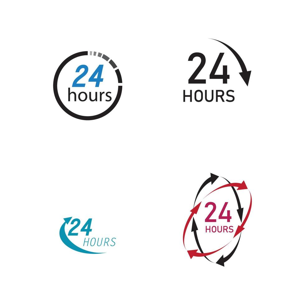 24-uurs logo vector illustratie ontwerpsjabloon