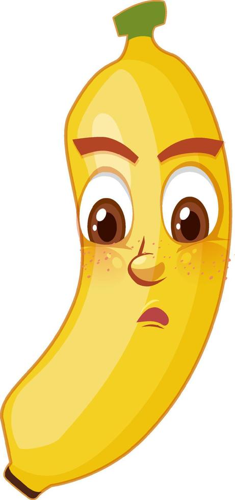 banaan stripfiguur met gezichtsuitdrukking vector