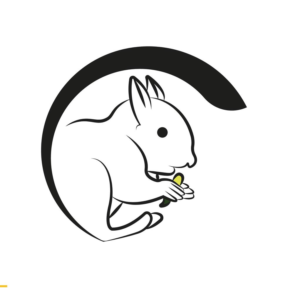eekhoorn lijntekeningen logo-ontwerp voor bedrijf en bedrijf vector