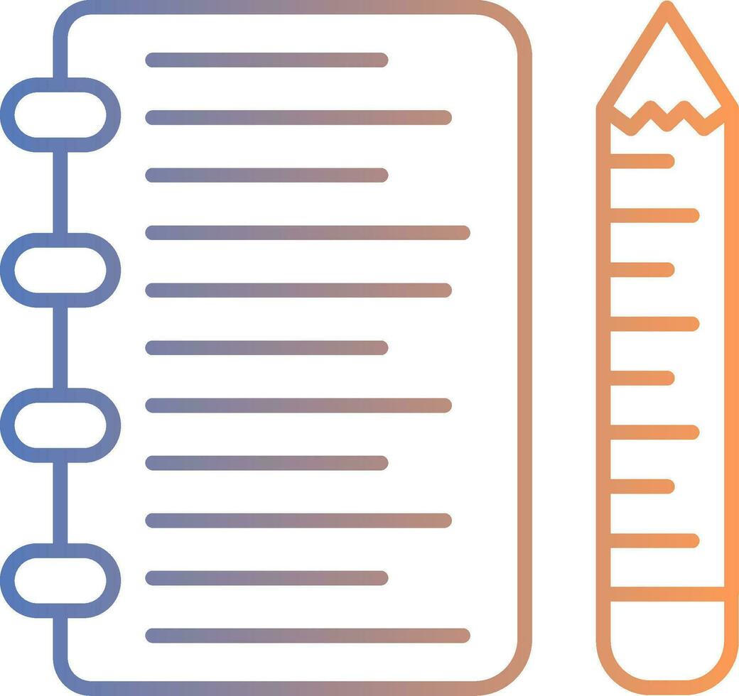 lijnverlooppictogram notitie vector