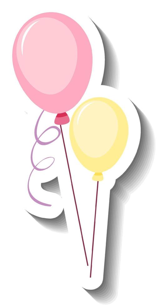 pastel roze en gele ballonnen op witte achtergrond vector