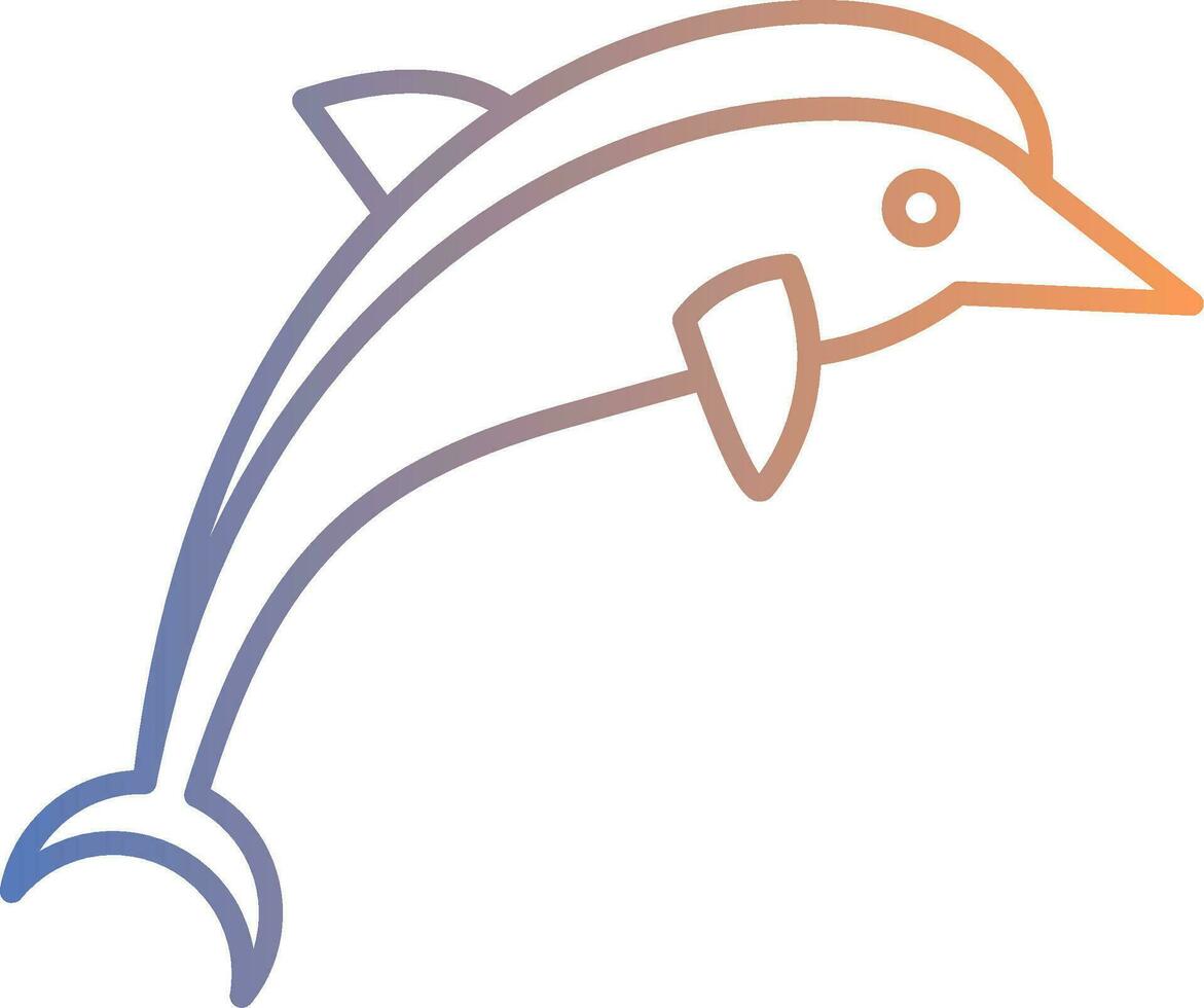 dolfijn lijn helling icoon vector