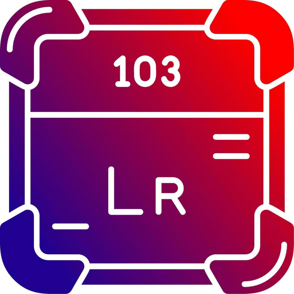 lawrencium solide helling icoon vector