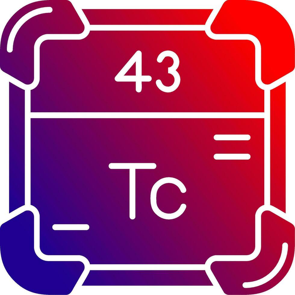 technetium solide helling icoon vector