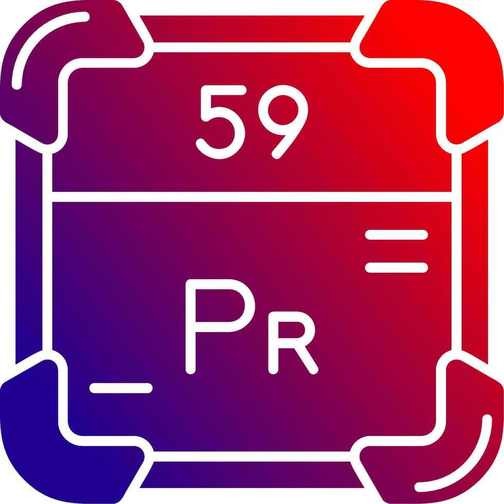 praseodymium solide helling icoon vector