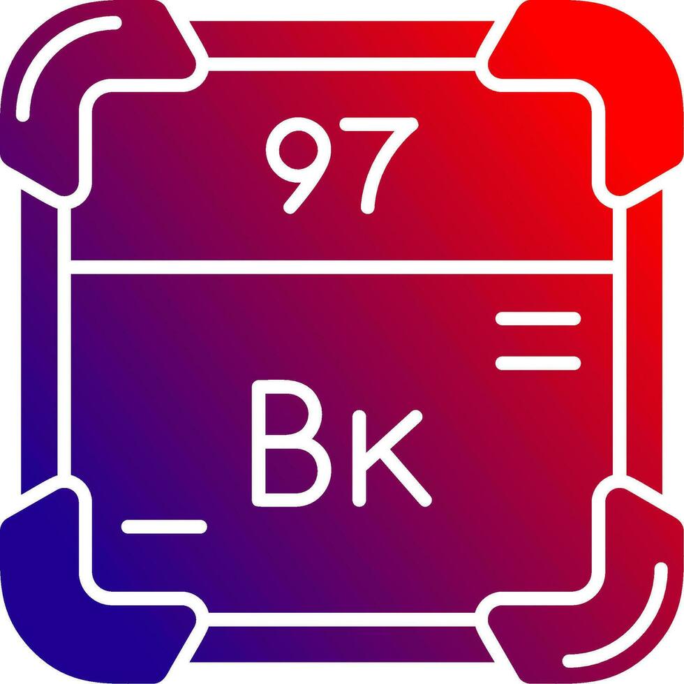 berkelium solide helling icoon vector