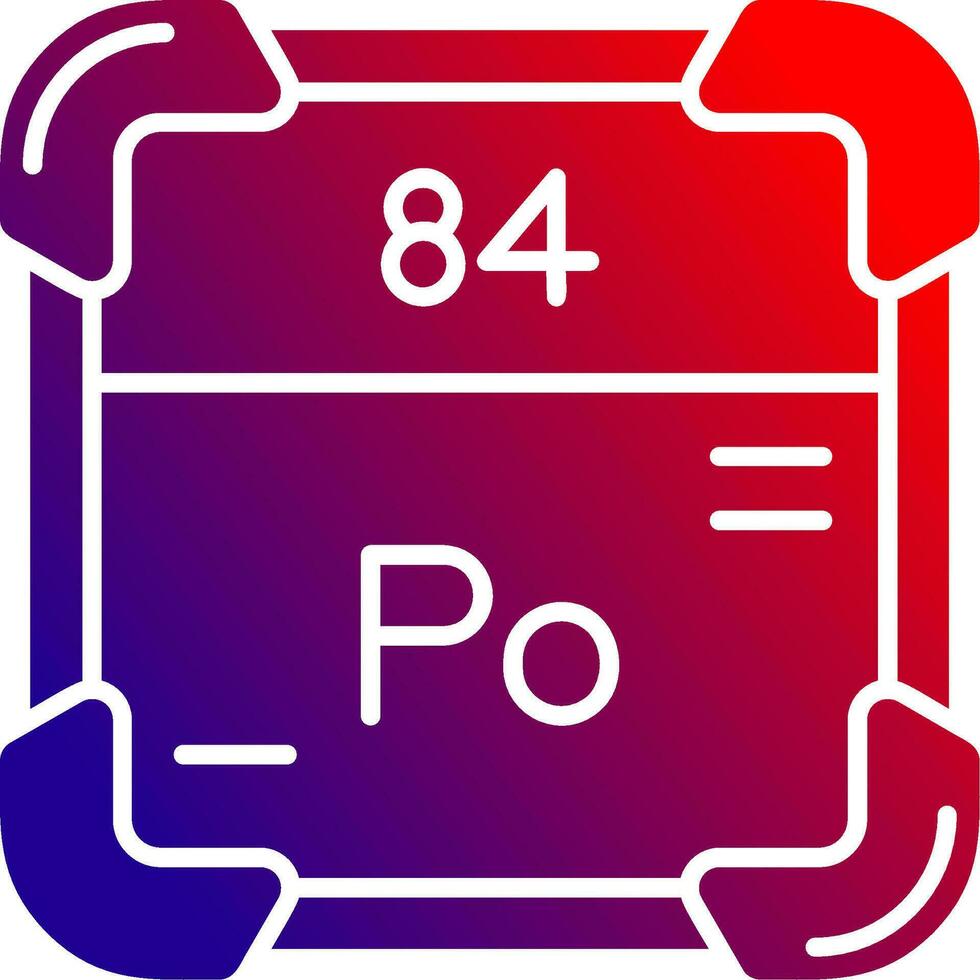 polonium solide helling icoon vector