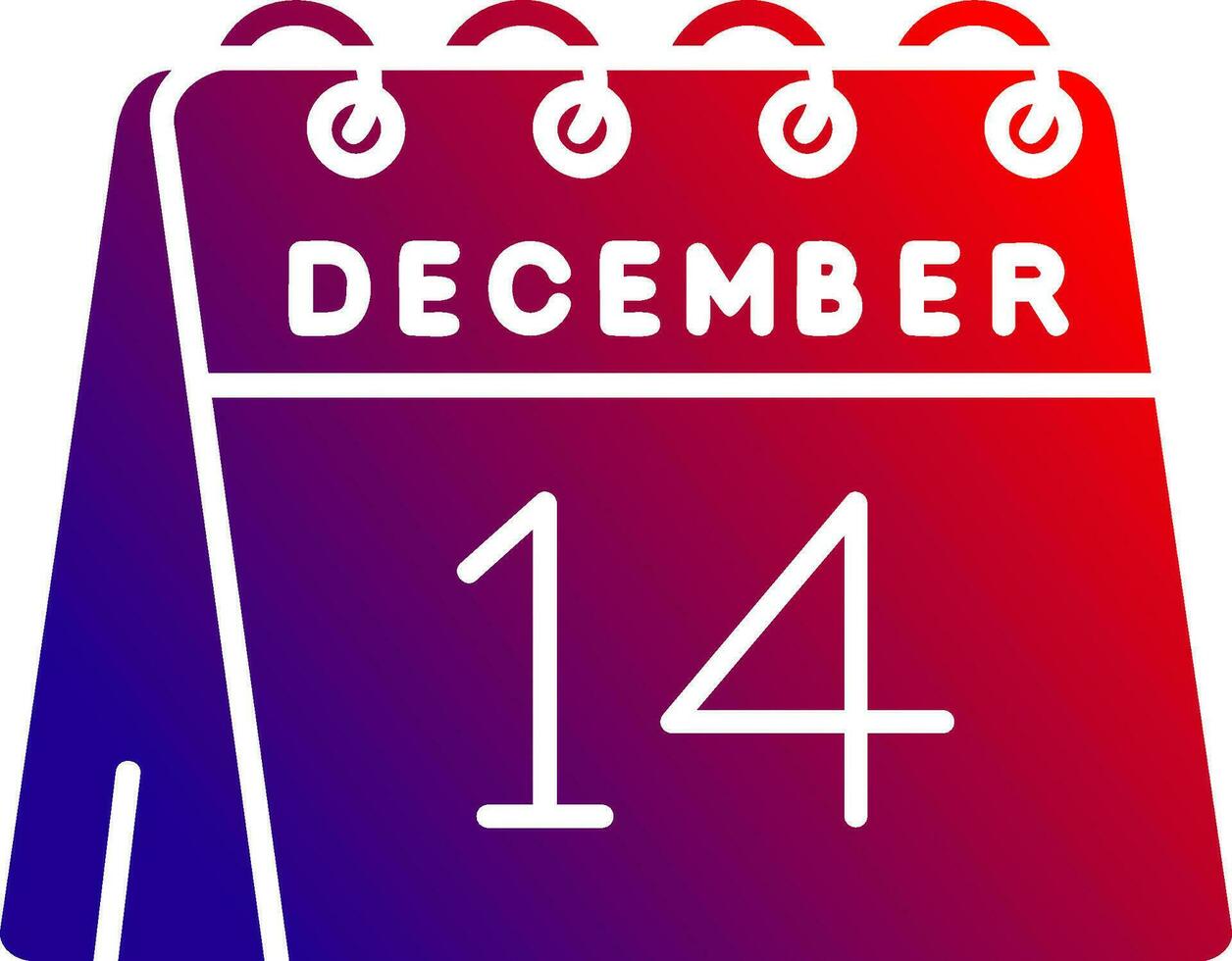 14e van december solide helling icoon vector