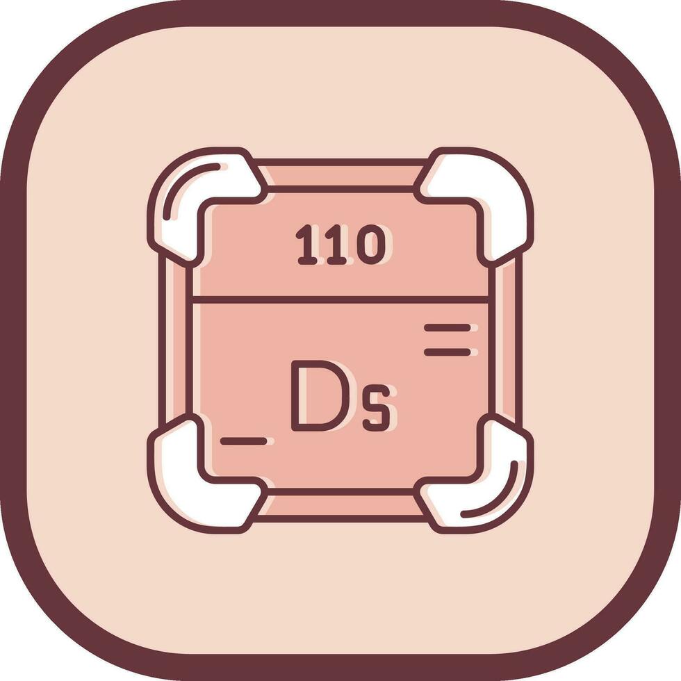 darmstadtium lijn gevulde gleed uit icoon vector