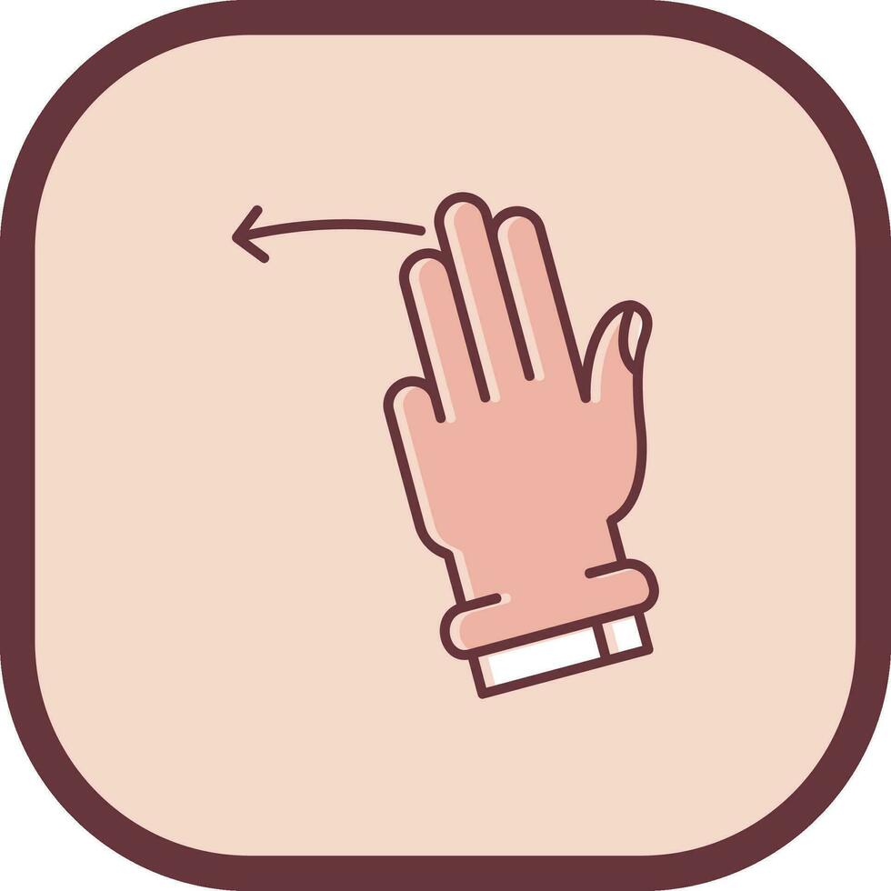 drie vingers links lijn gevulde gleed uit icoon vector