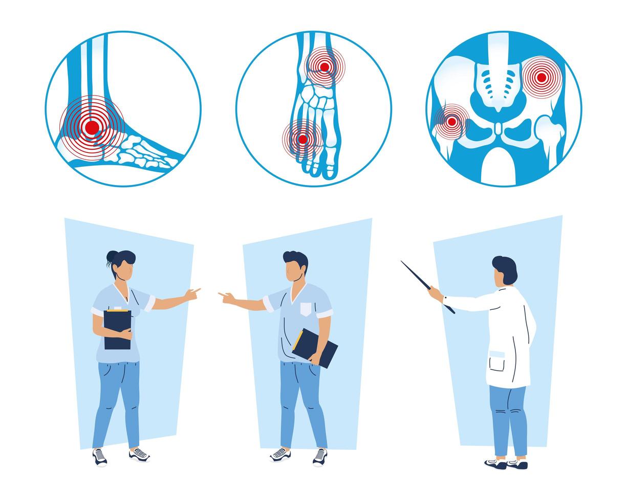 reumatologie zes pictogrammen vector