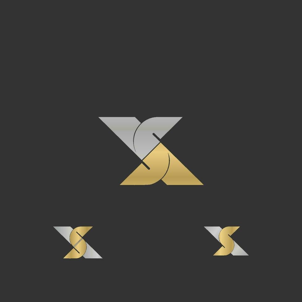 alfabet initialen logo xs, sx, X en s vector