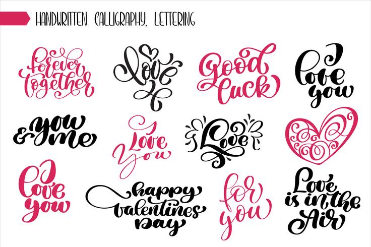 Stel zin Valentijnsdag kalligrafie vector