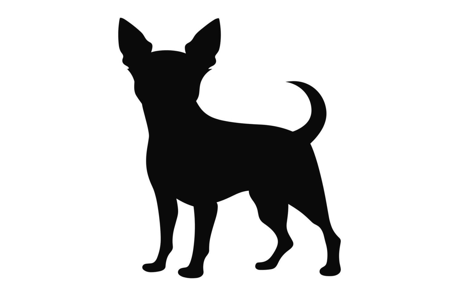 een chihuahua hond zwart silhouet vector geïsoleerd Aan een wit achtergrond