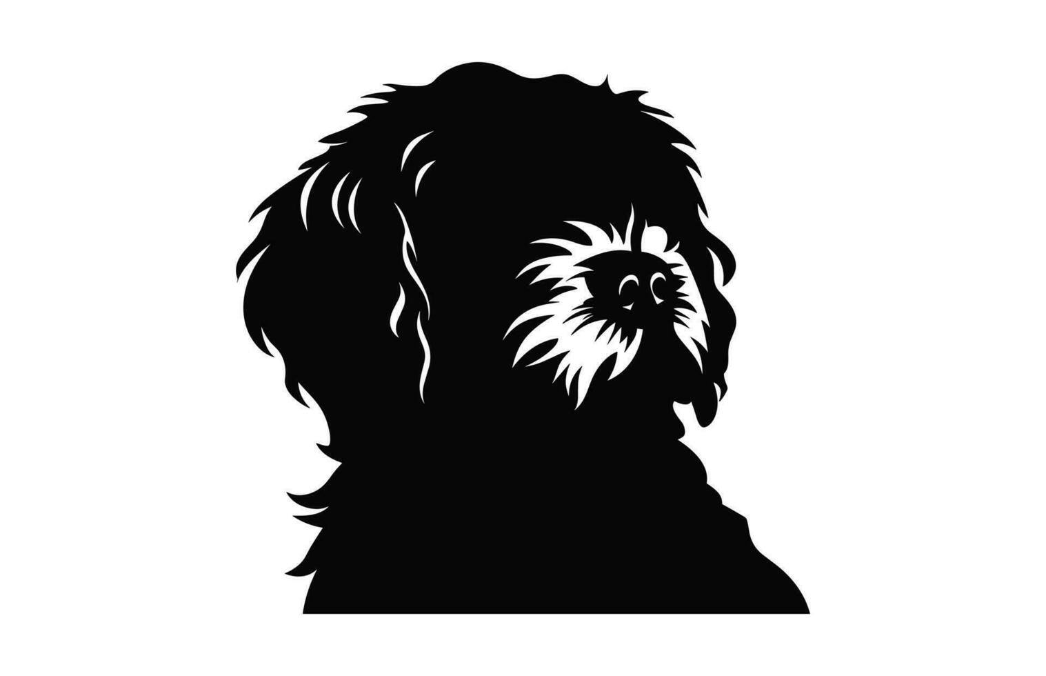 cockapoo hond hoofd silhouet vector vrij