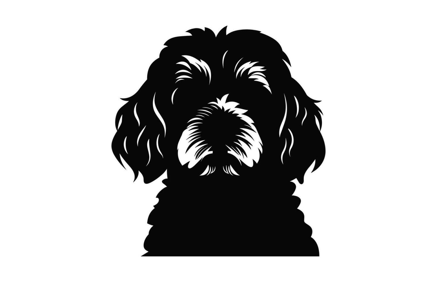cockapoo hond hoofd silhouet vector vrij