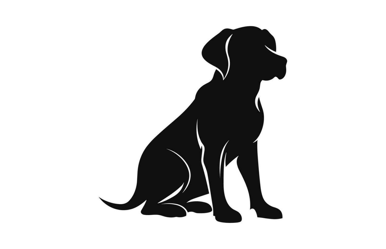 een hond silhouet zwart vector vrij