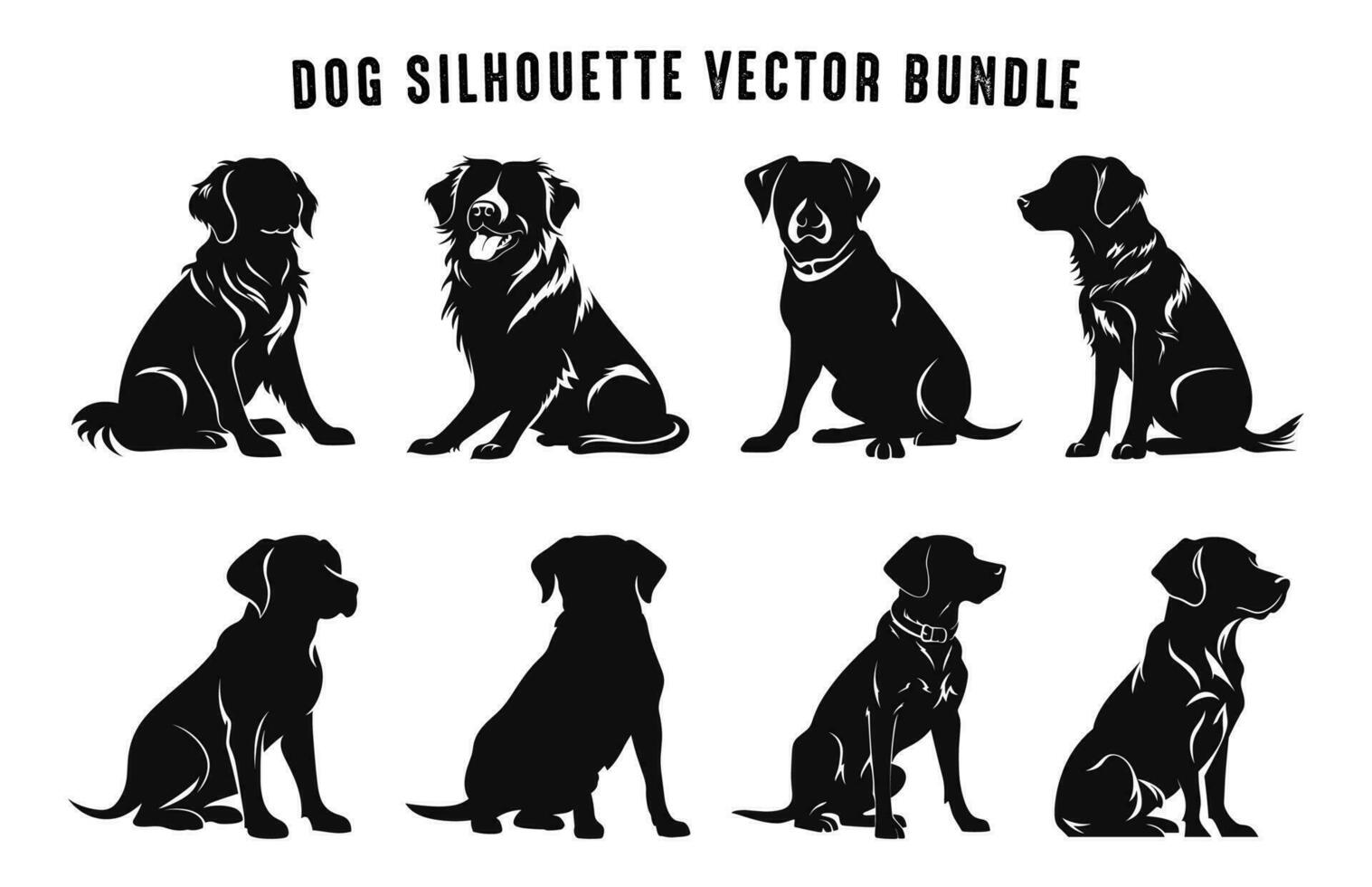 hond silhouetten zwart vector set, silhouet van honden verzameling