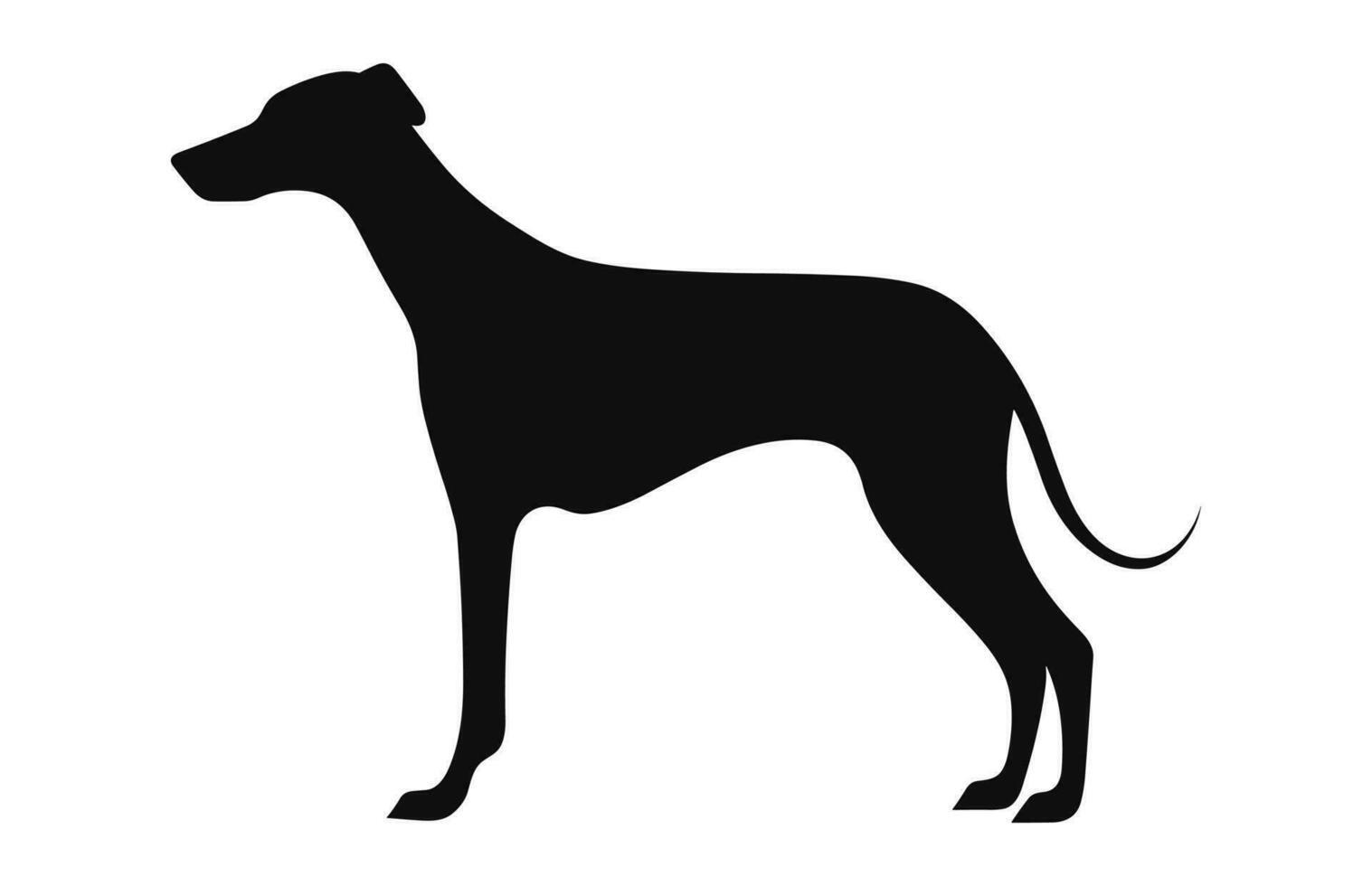 een windhond hond zwart silhouet vector vrij