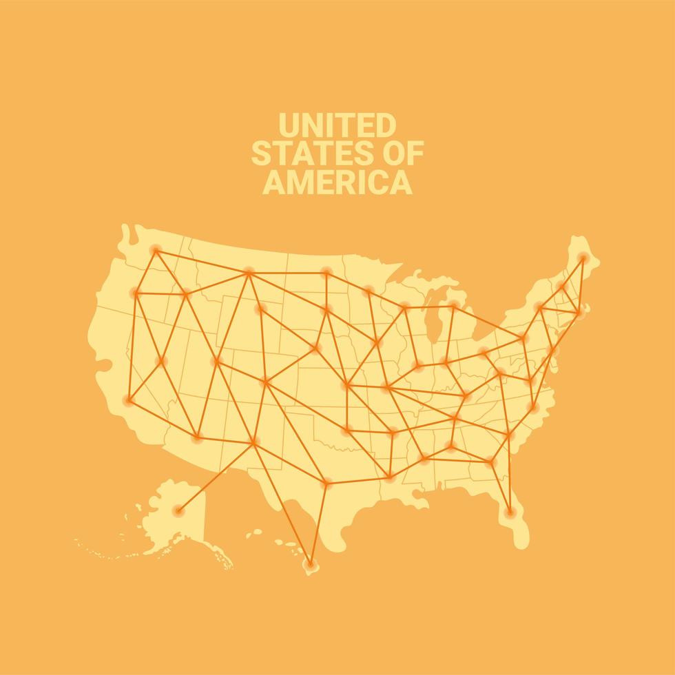 usa interconnectiekaart vector