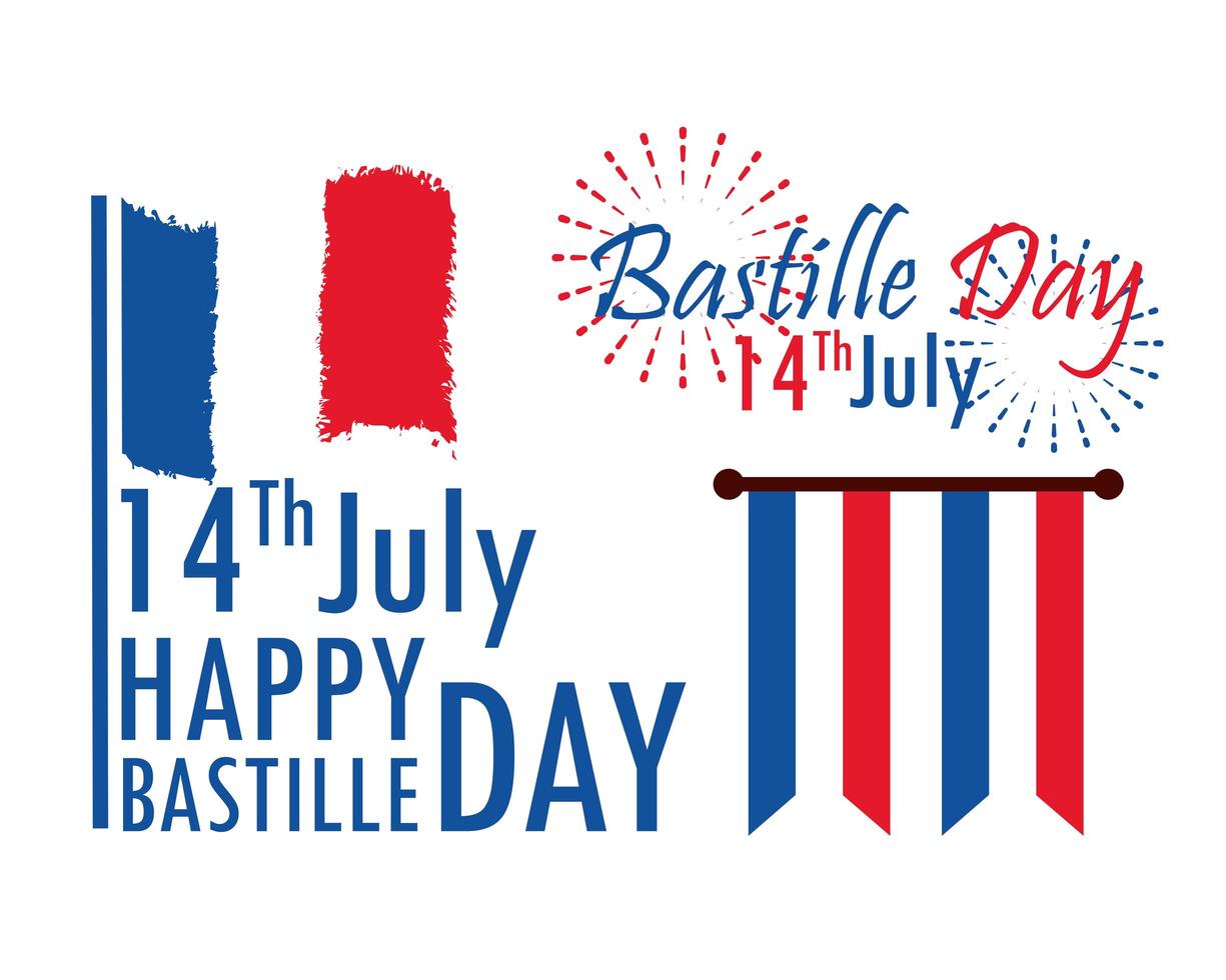 Bastille dag set vector