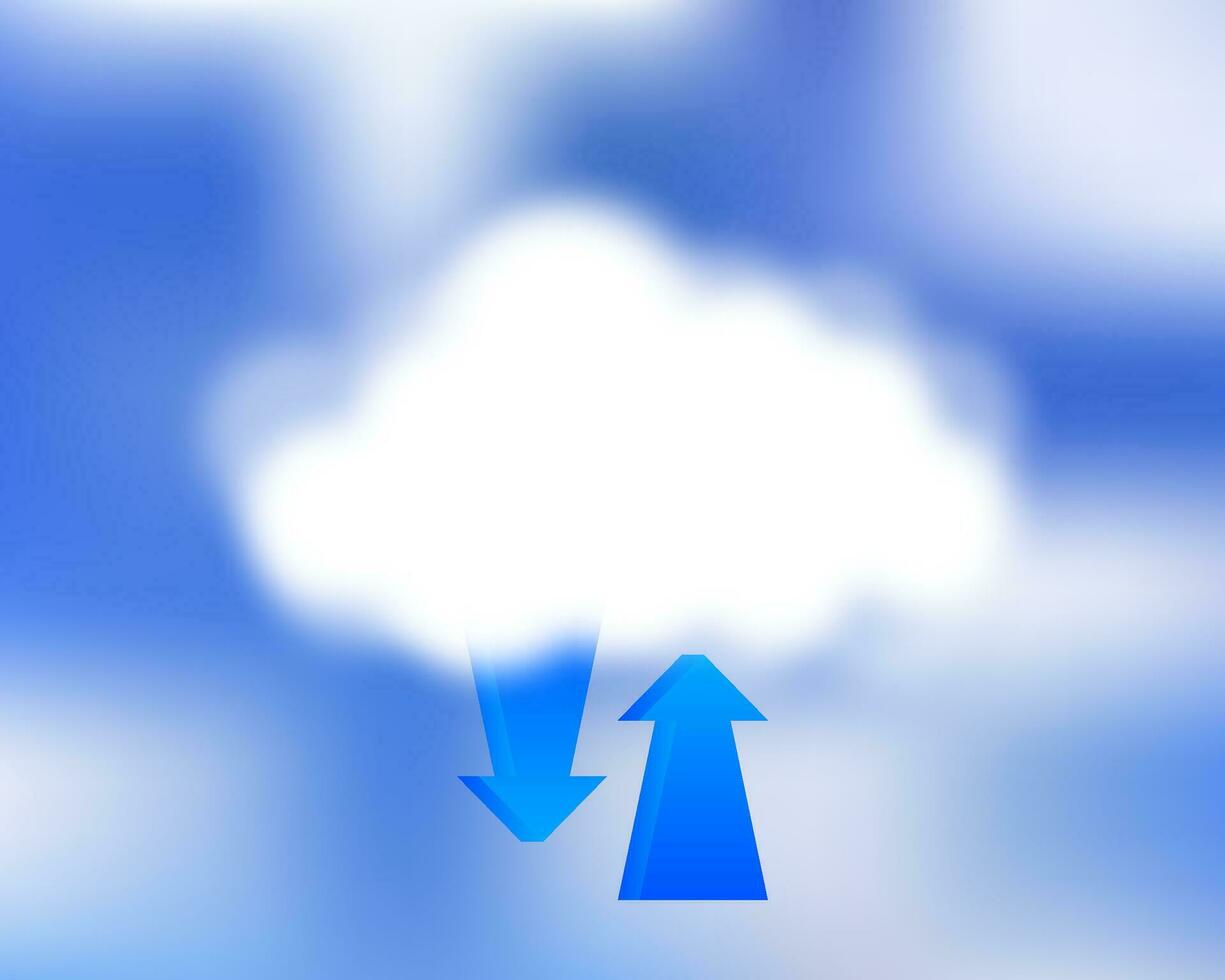 wolk gegevens computergebruik, opslag. wolk technologie. gegevens overdracht. vector