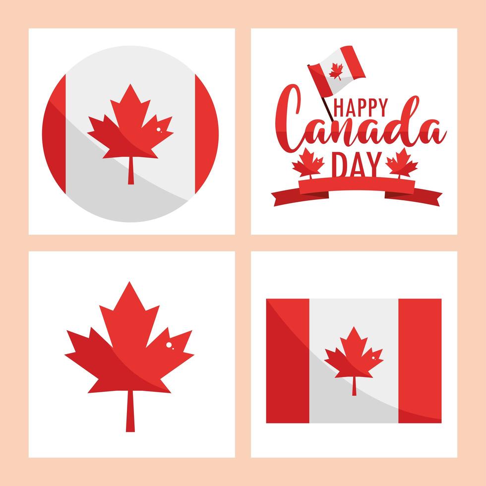 happy canada day collectie vector