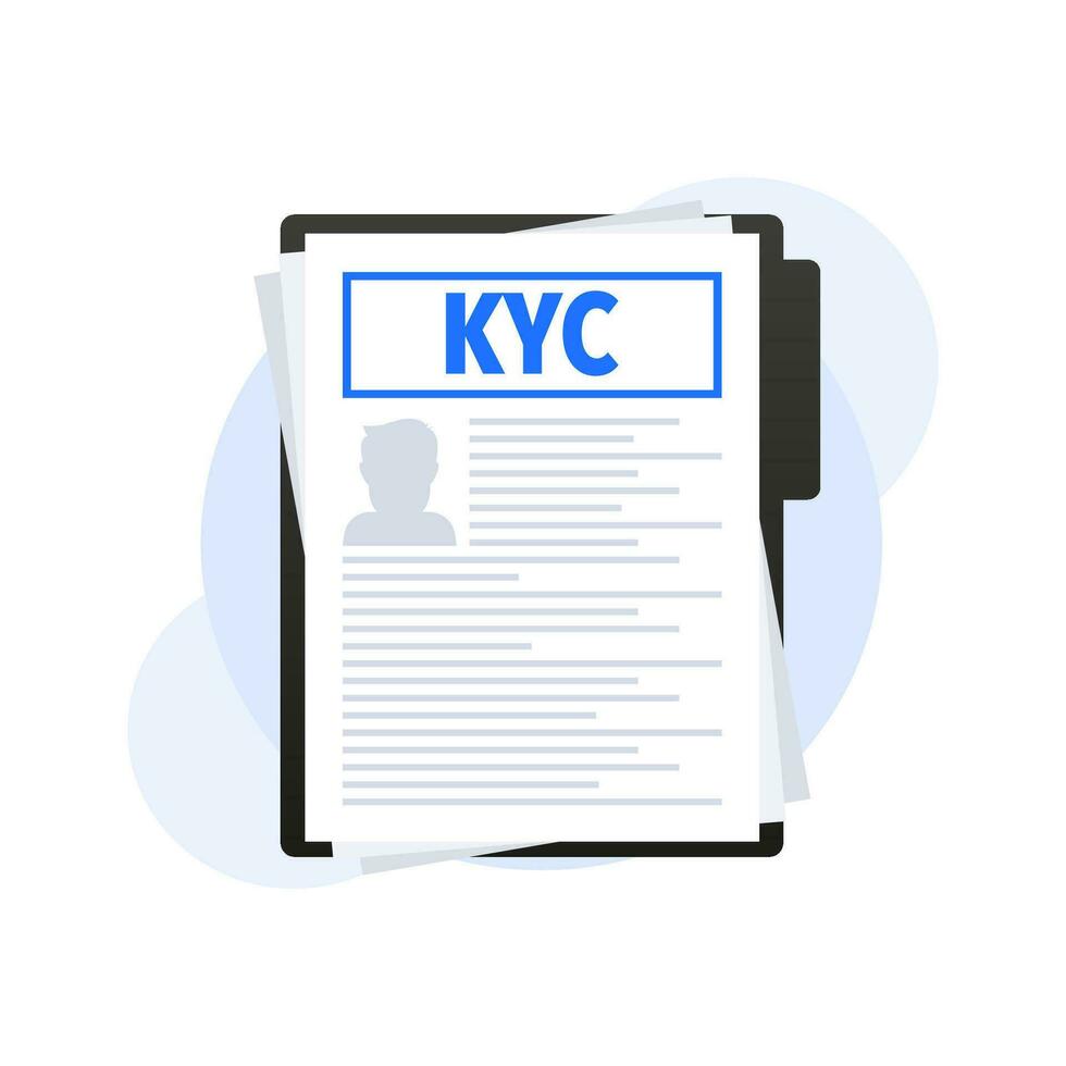 kyc - weten uw klant document, verifiëren de identiteit. vector