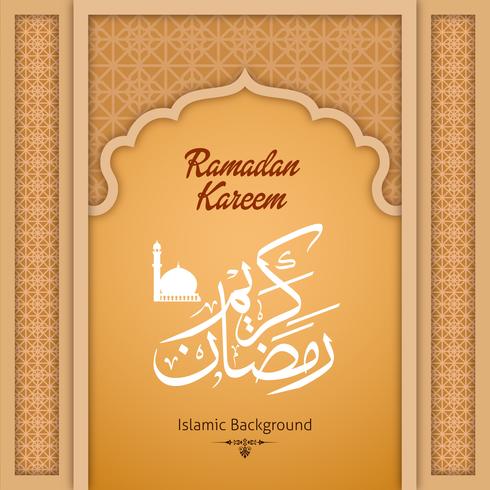 Ramadan Kareem Greeting Background Islamitische boog vector
