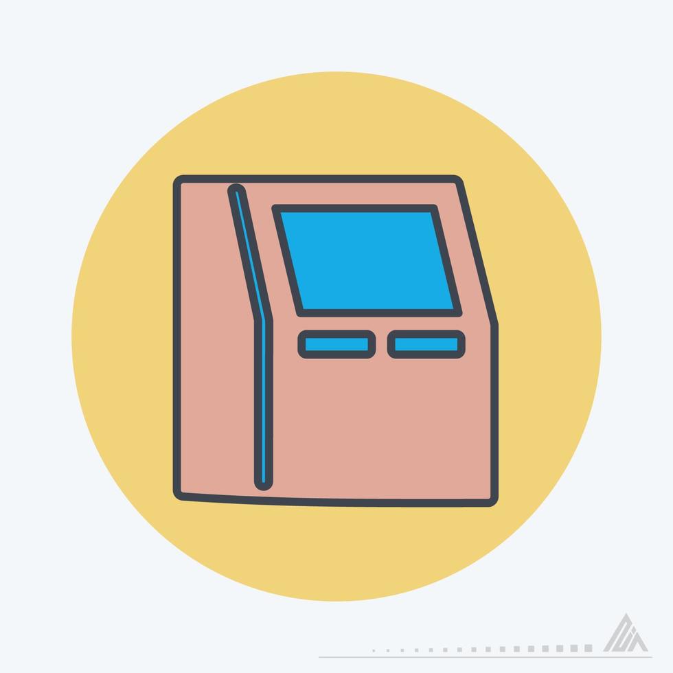 vectorafbeelding van geldautomaat - kleur partnerstijl vector