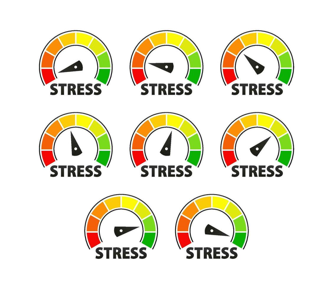 spanning niveau, spanning. spanning regulatie. begrip en beheren uw spanning voor beter Gezondheid en welzijn vector