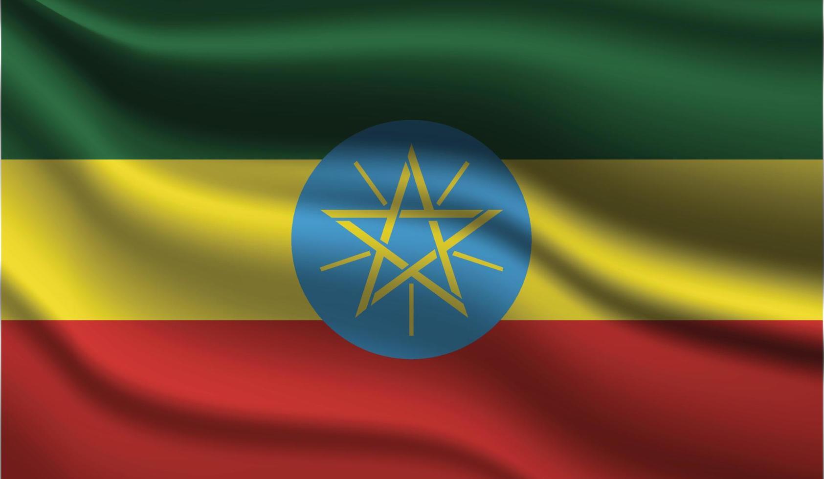 ethiopië realistisch modern vlagontwerp vector