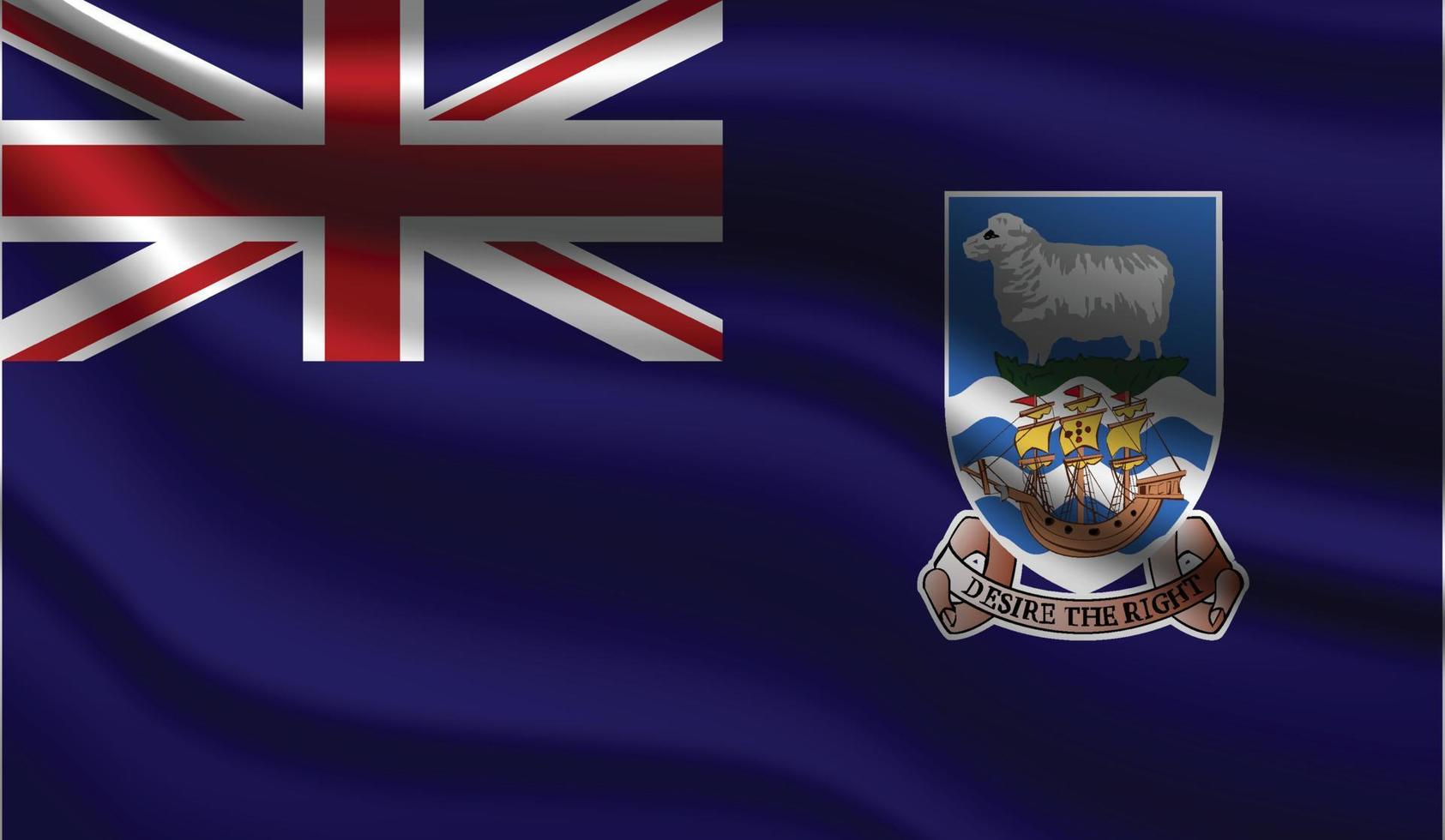 Falklandeiland realistisch modern vlagontwerp vector