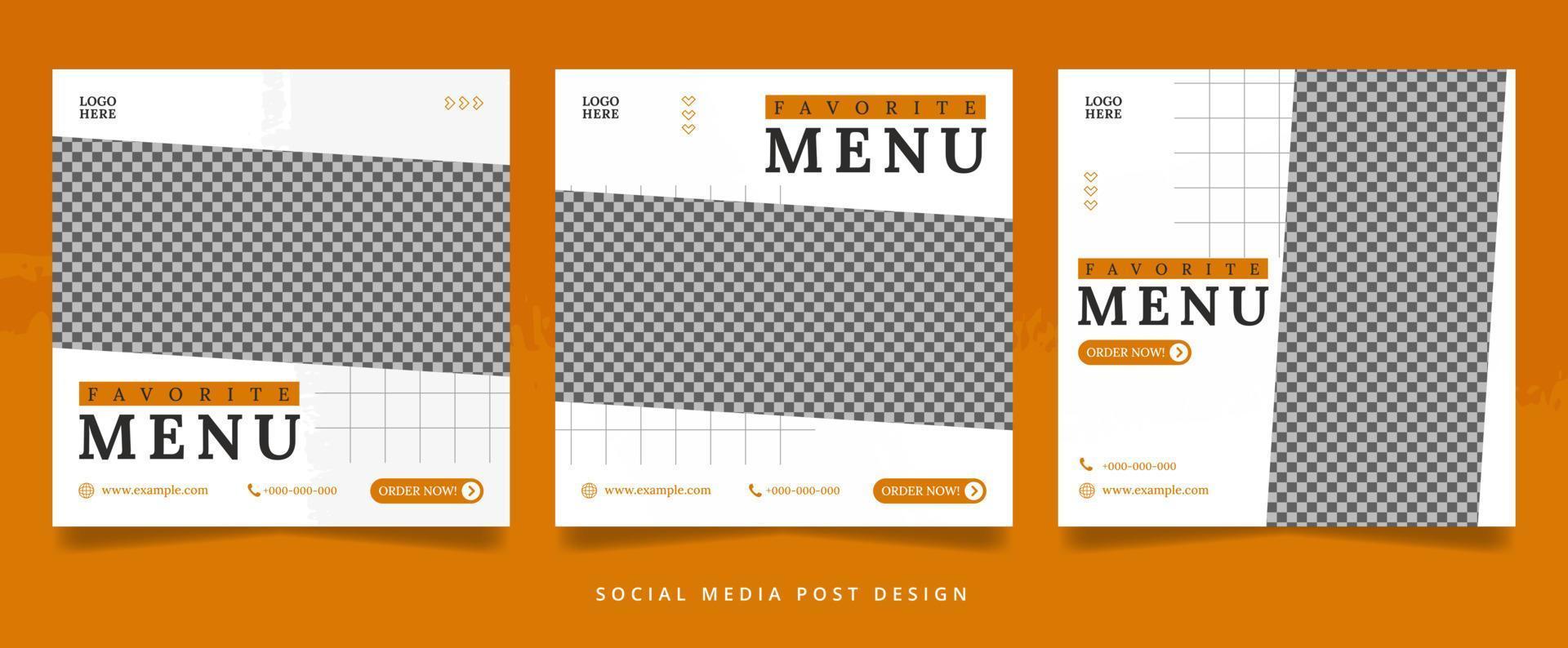 minimalistische culinaire flyer of social media banner vector