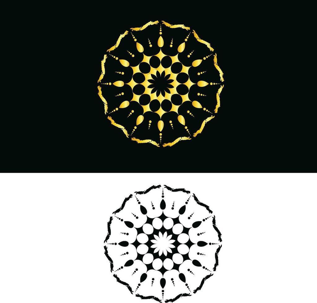 zwart gouden mandala ontwerp vector