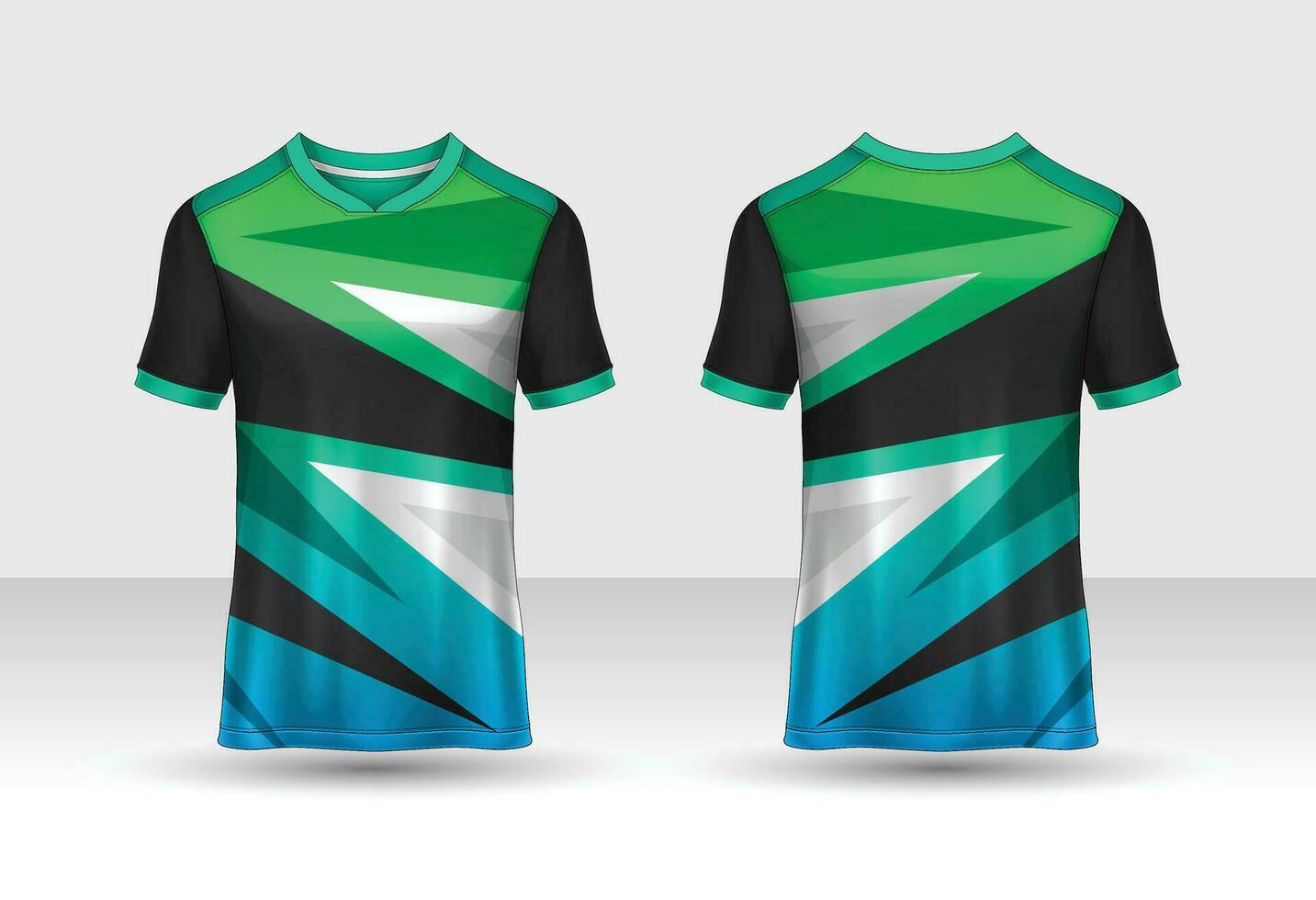 t-shirt sport ontwerpsjabloon, voetbal jersey mockup voor voetbalclub. uniform voor- en achteraanzicht. vector