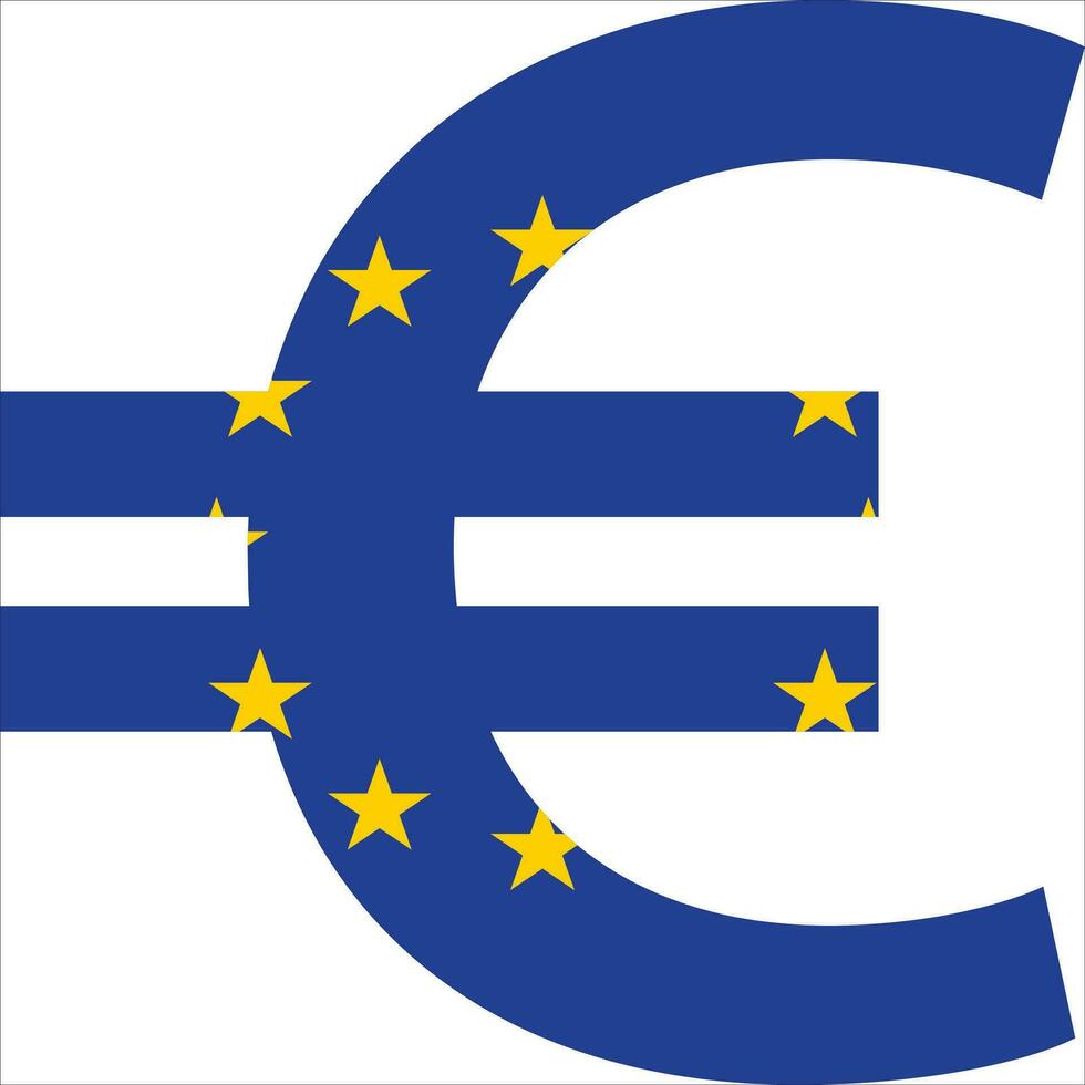 Europese euro valuta in vorm van land vlag vector