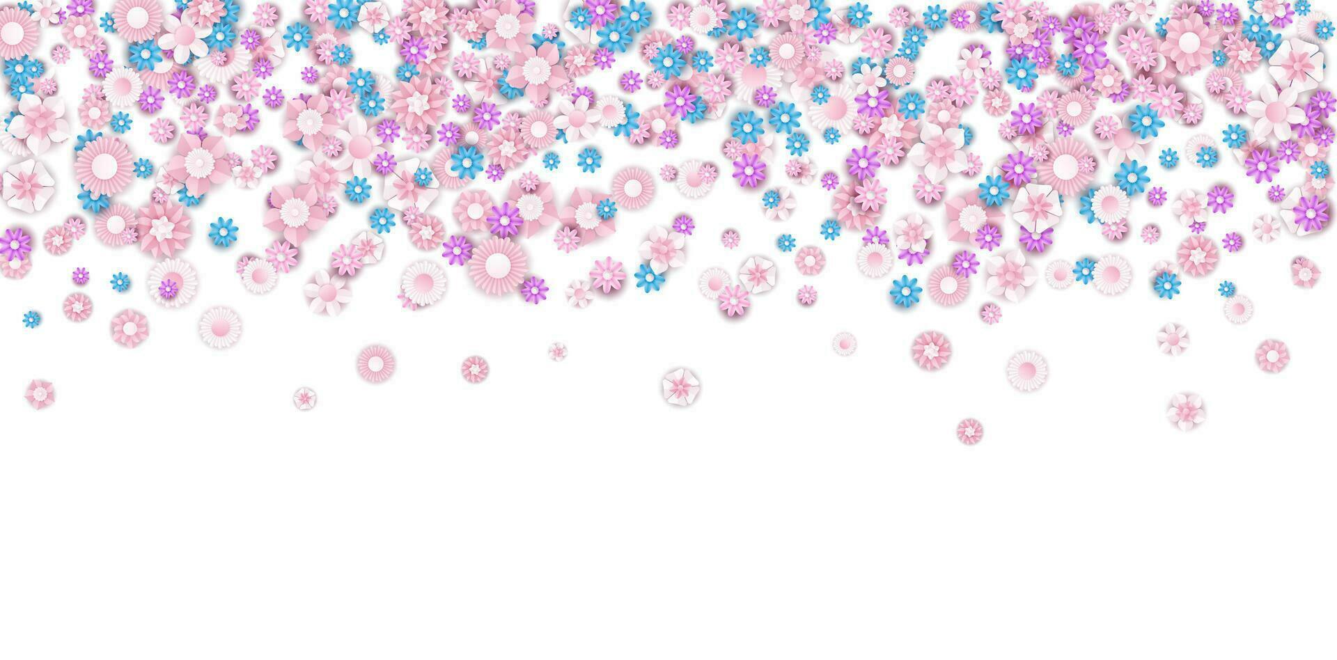 achtergrond van vallend veelkleurig bloemen. vector illustratie.